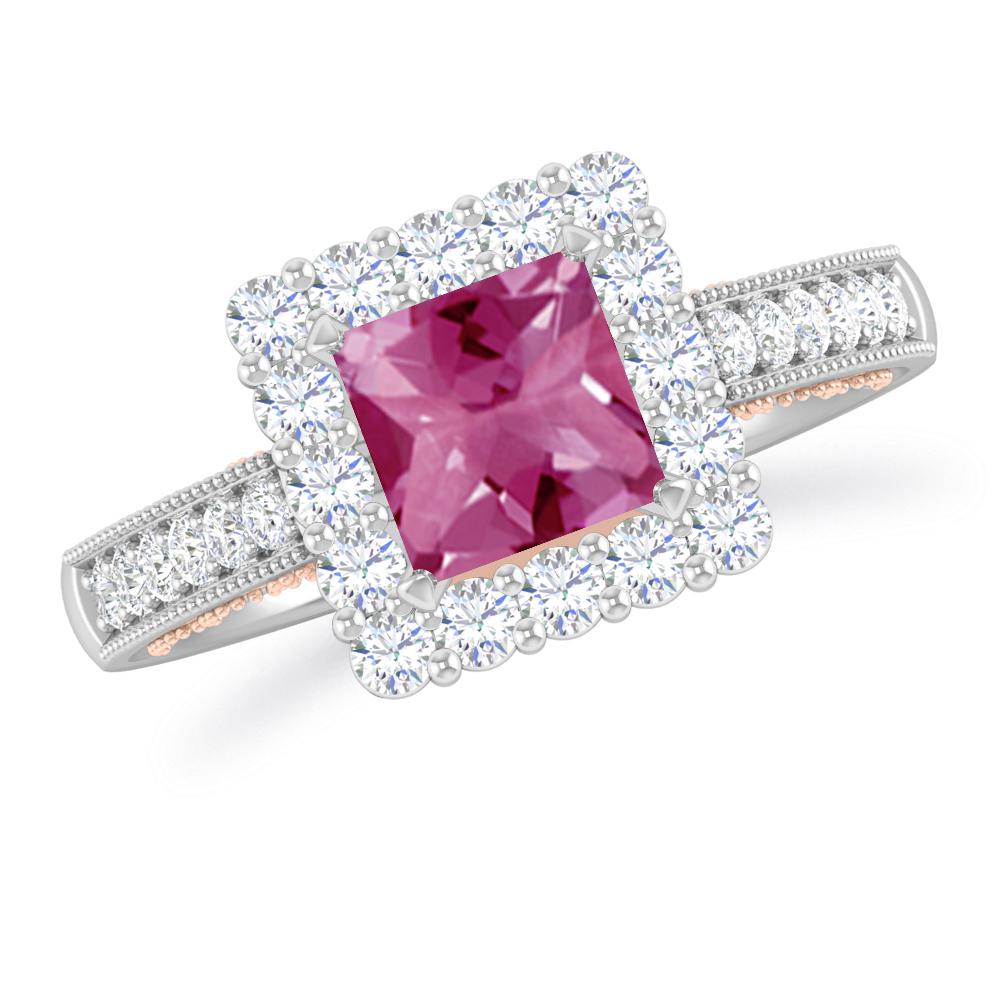 White Gold/Rose Gold - Pink Tourmaline