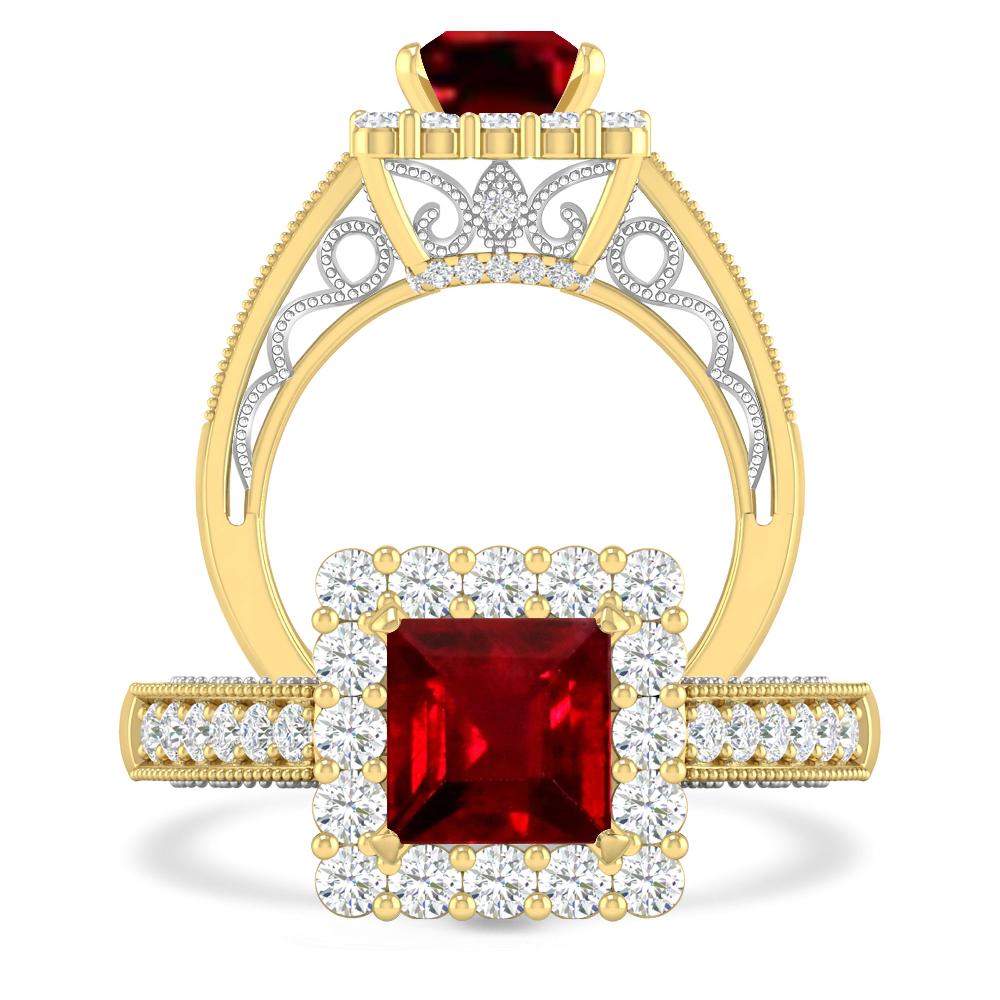 Yellow Gold/White Gold - Ruby