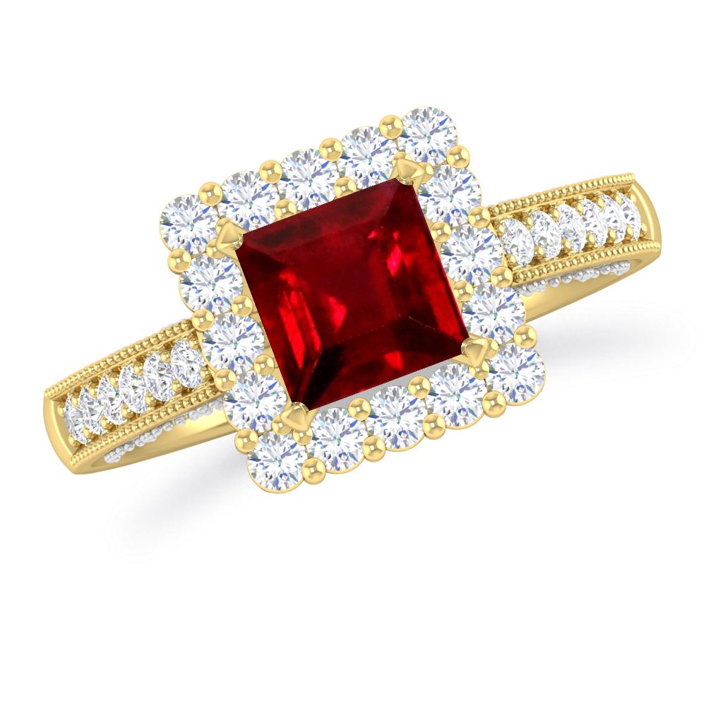 Yellow Gold/White Gold - Ruby