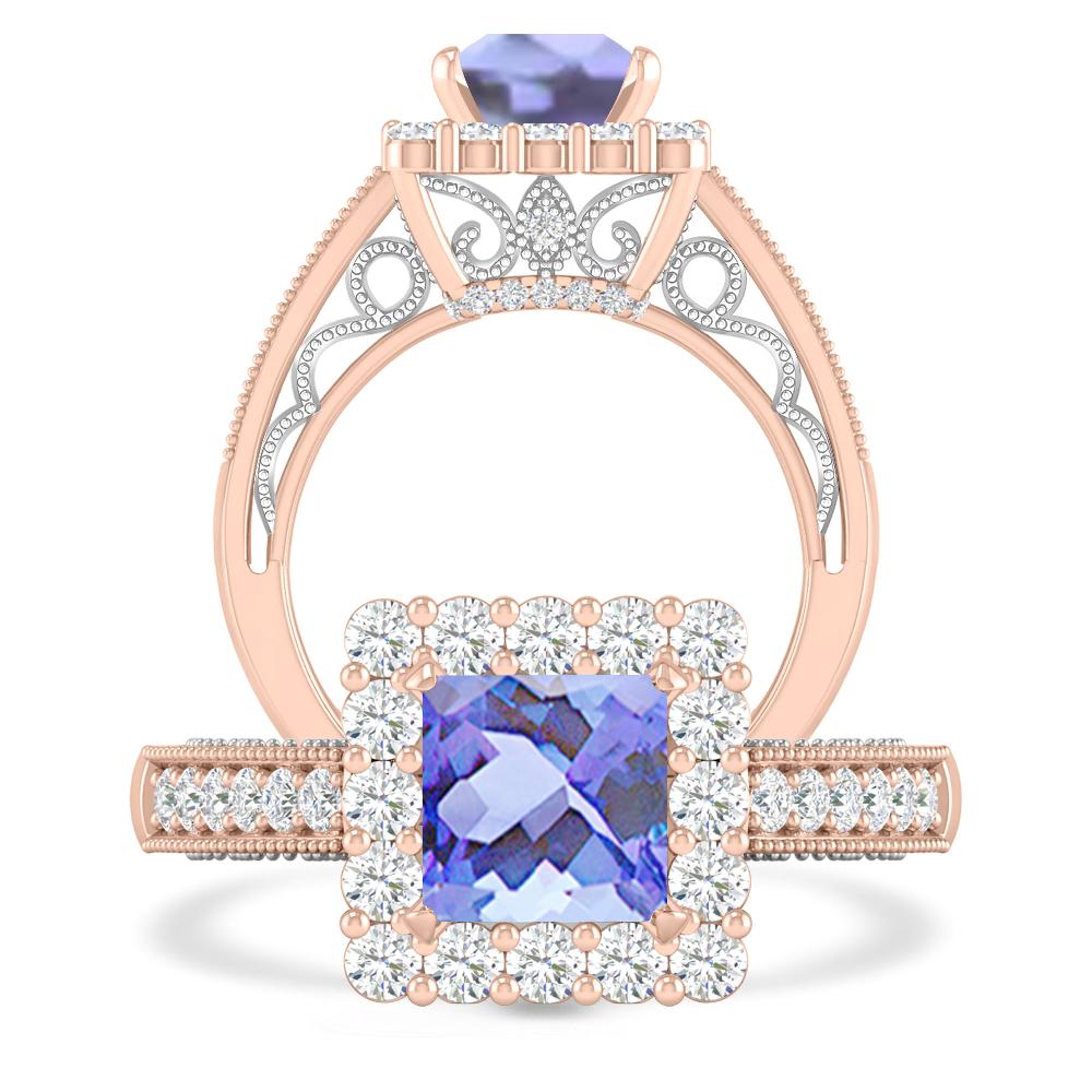 Rose Gold/White Gold - Tanzanite