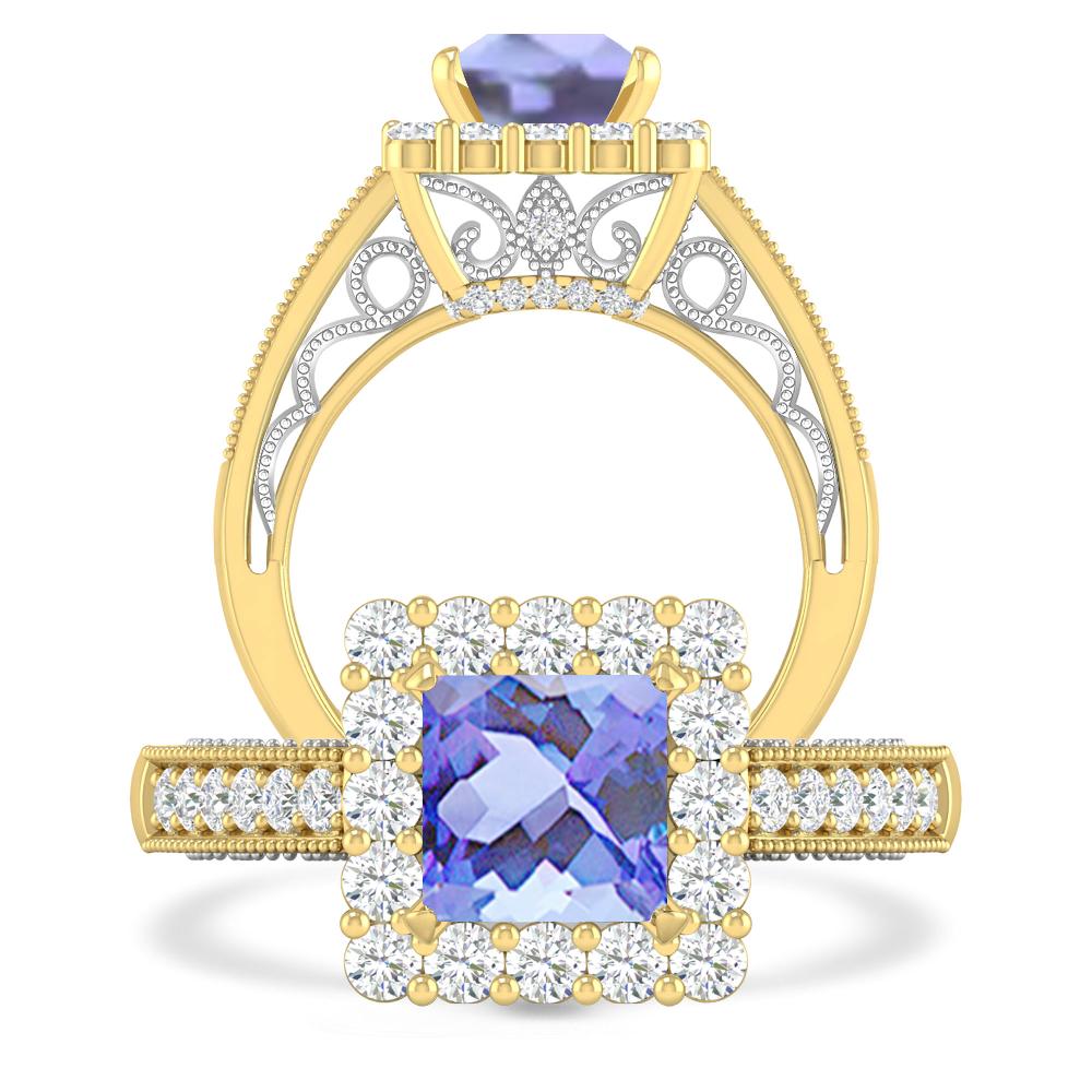 Yellow Gold/White Gold - Tanzanite