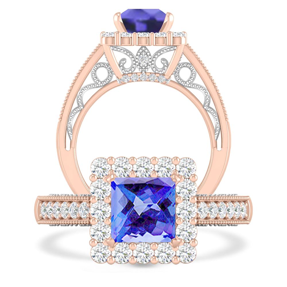 Rose Gold/White Gold - Tanzanite