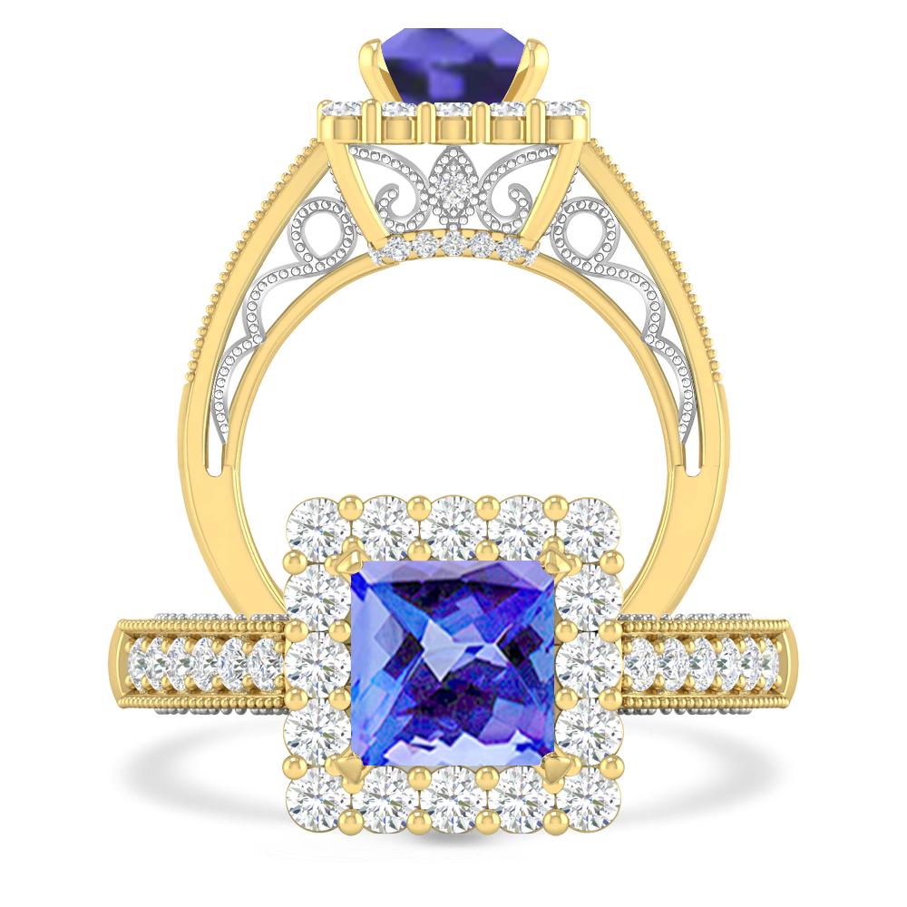 Yellow Gold/White Gold - Tanzanite