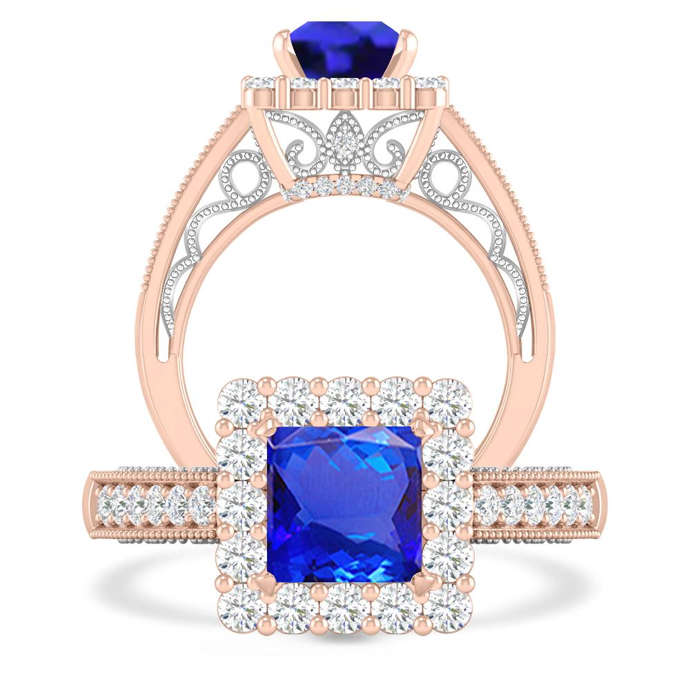 Rose Gold/White Gold - Tanzanite