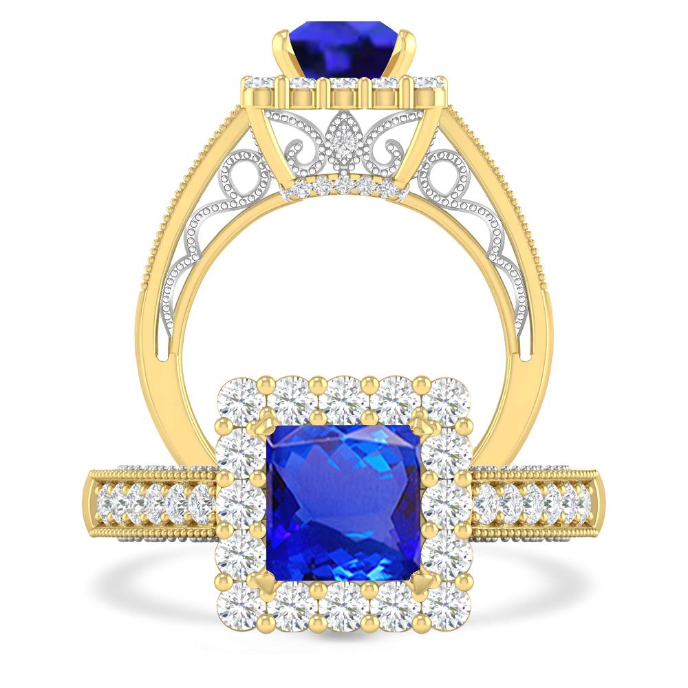 Yellow Gold/White Gold - Tanzanite