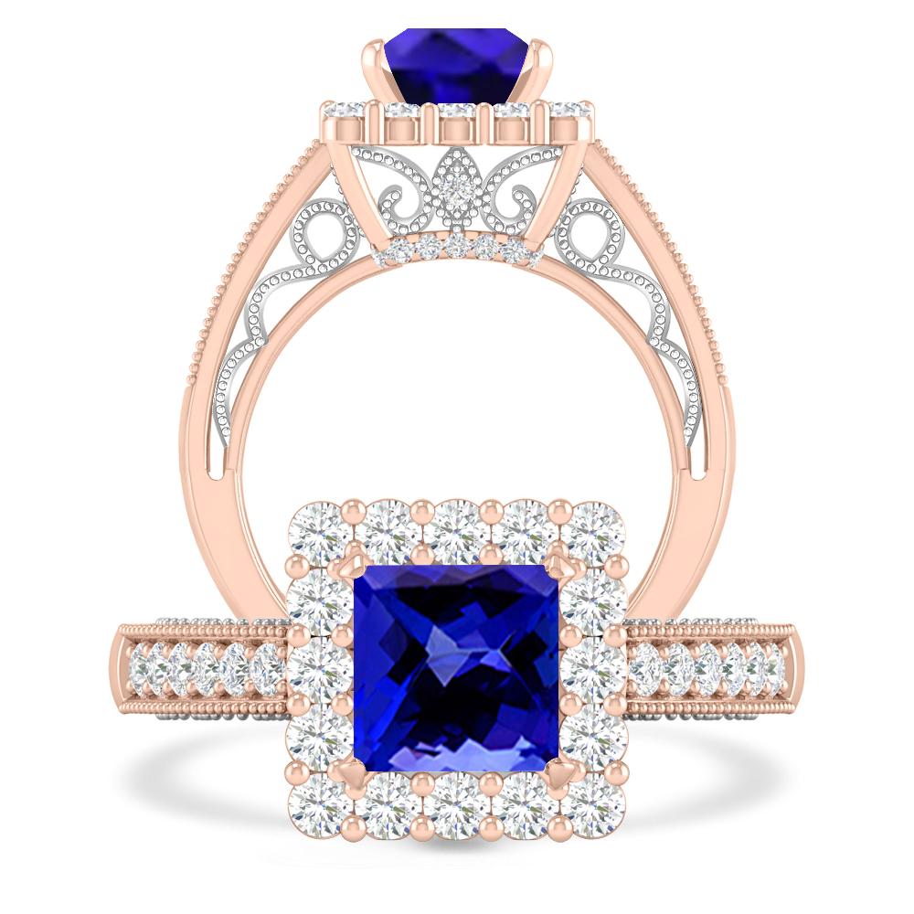 Rose Gold/White Gold - Tanzanite