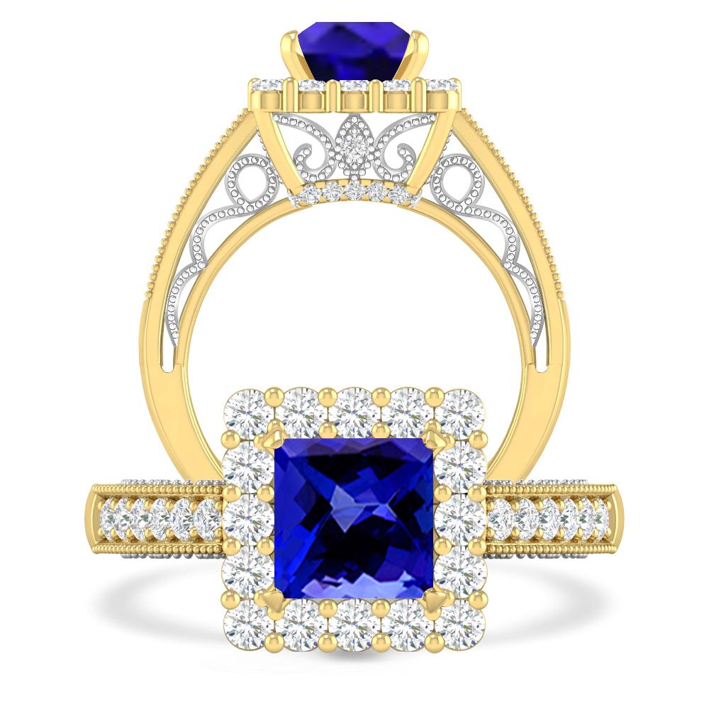 Yellow Gold/White Gold - Tanzanite