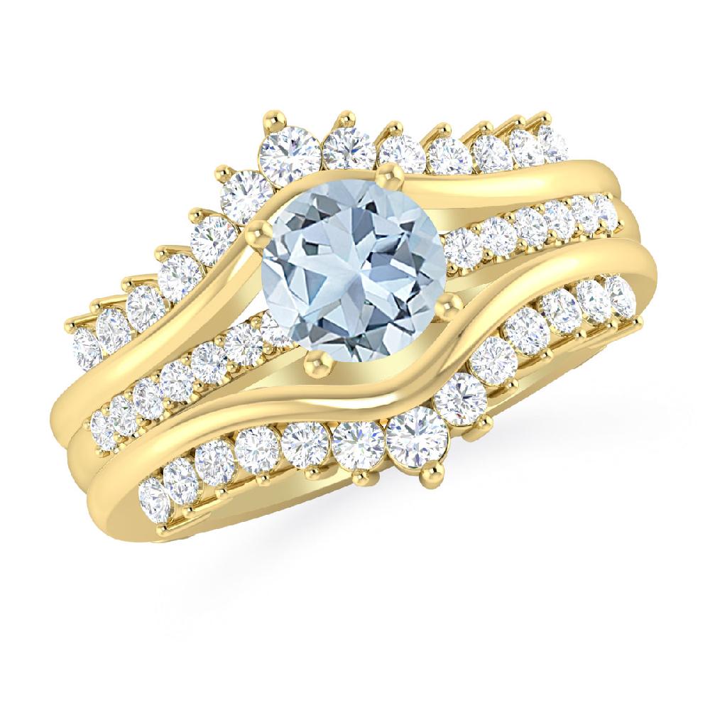 Yellow Gold - Aquamarine