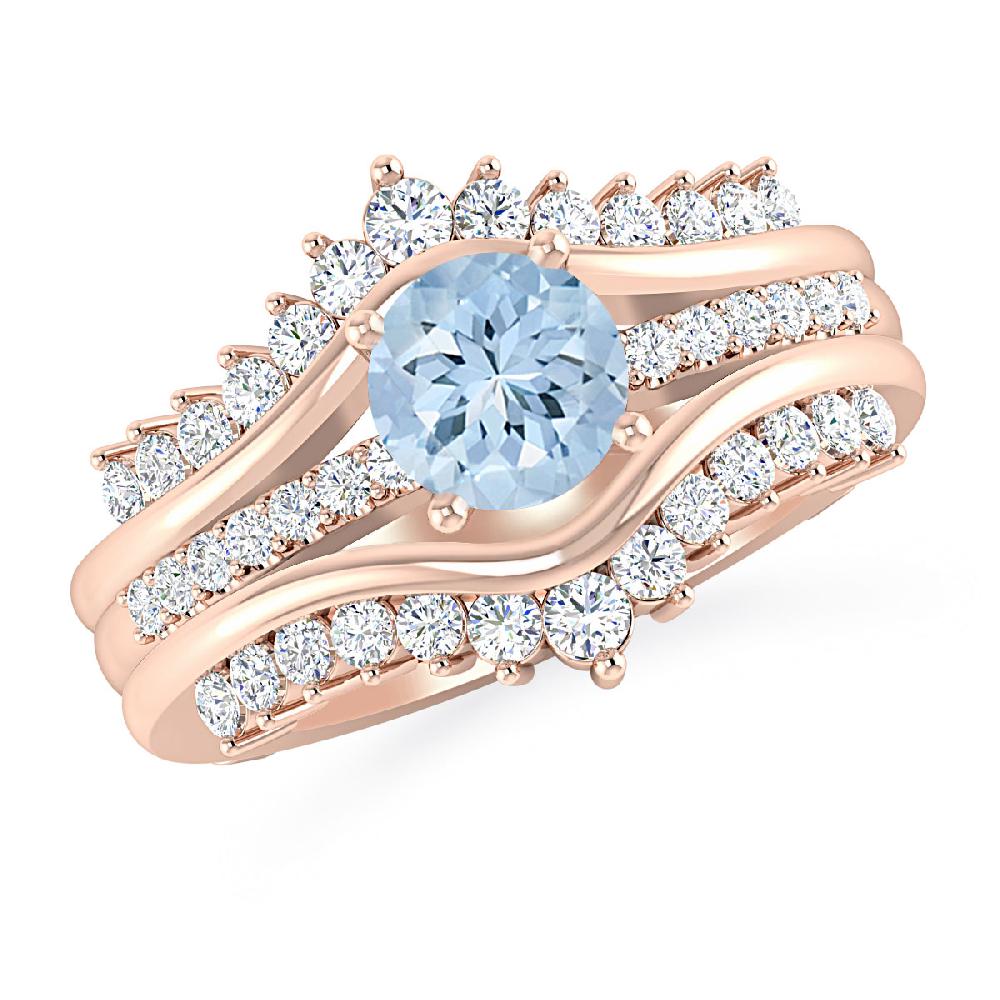 Rose Gold - Aquamarine