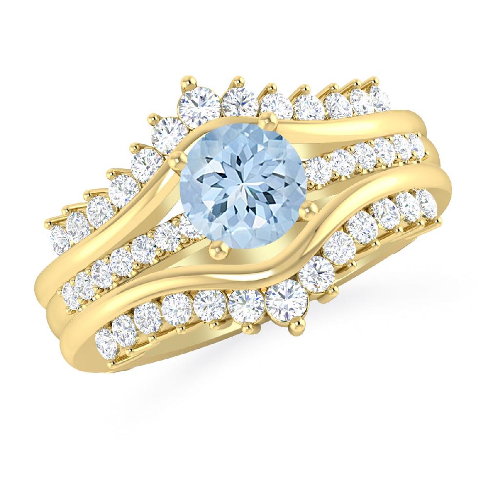 Yellow Gold - Aquamarine