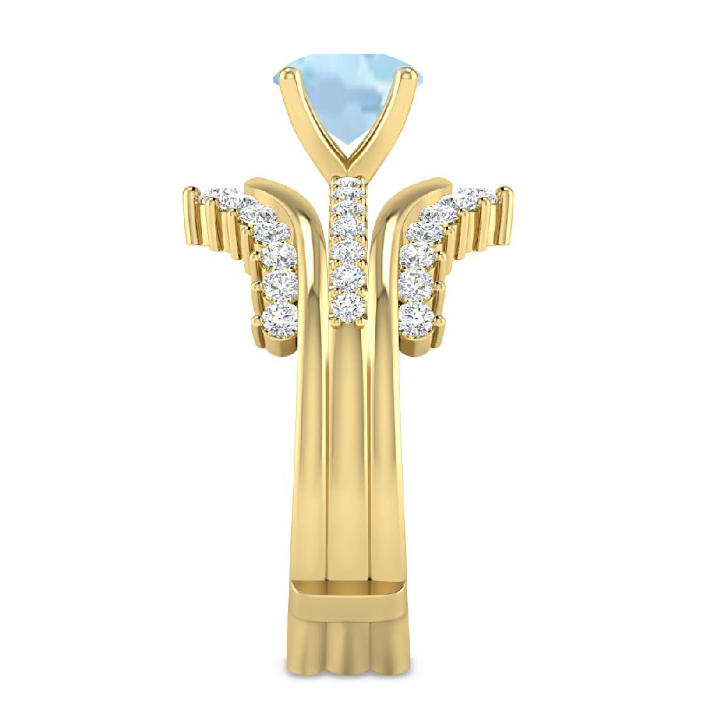 Yellow Gold - Aquamarine