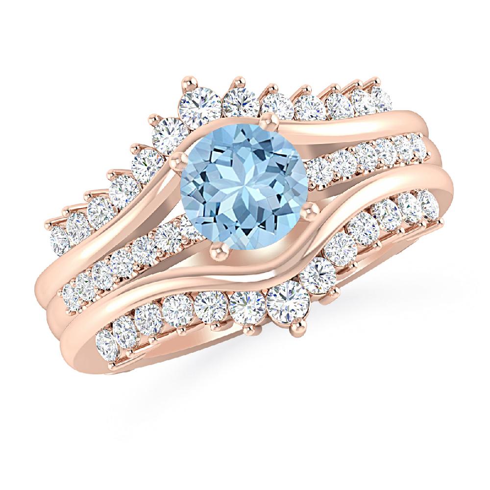 Rose Gold - Aquamarine