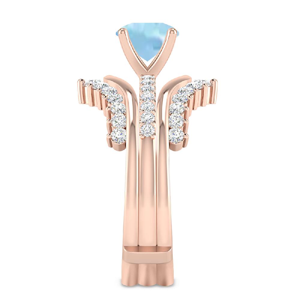 Rose Gold - Aquamarine