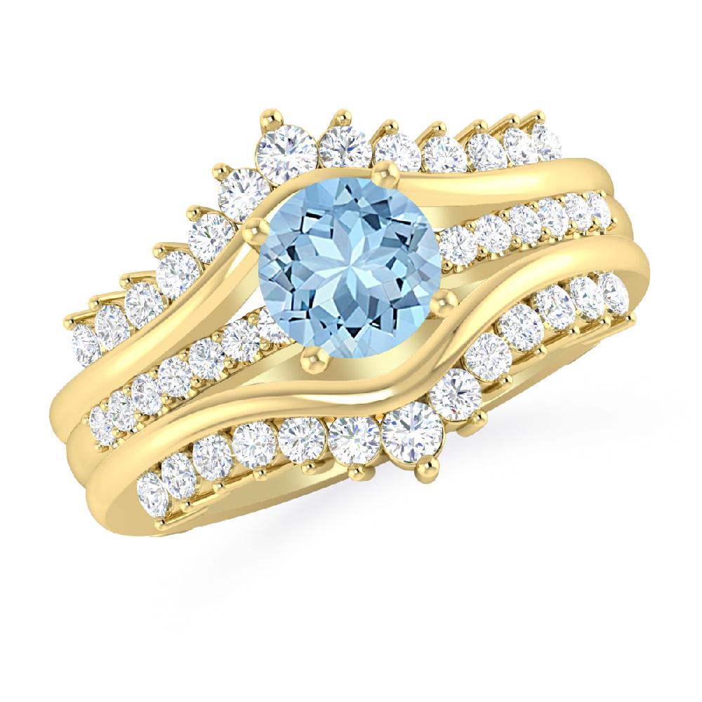 Yellow Gold - Aquamarine