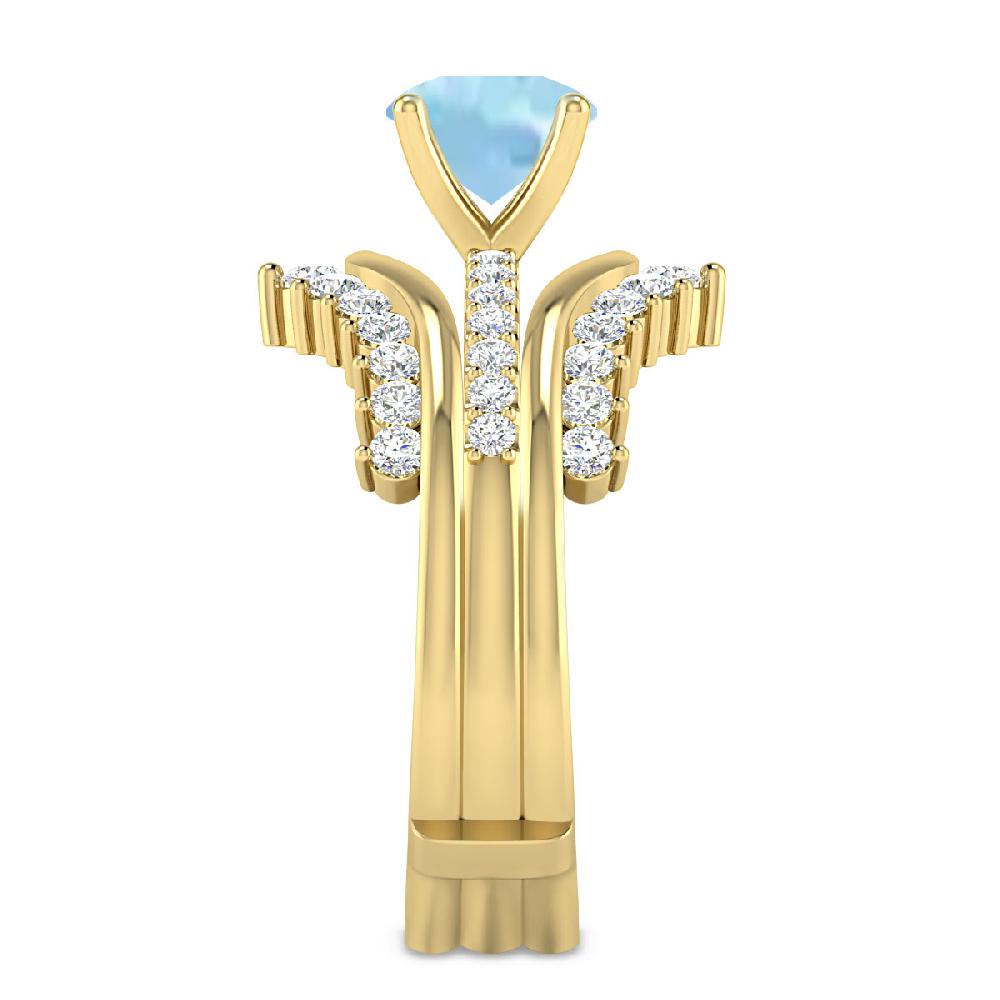 Yellow Gold - Aquamarine