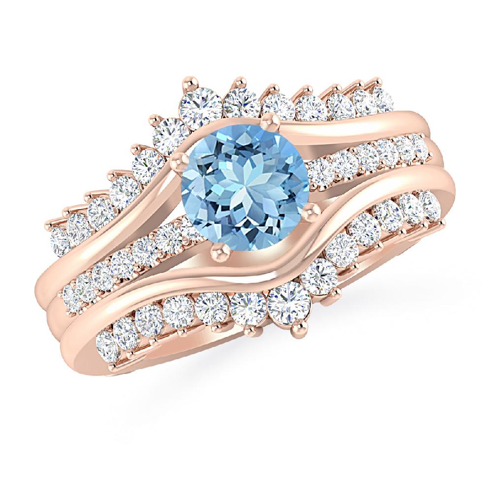 Rose Gold - Aquamarine