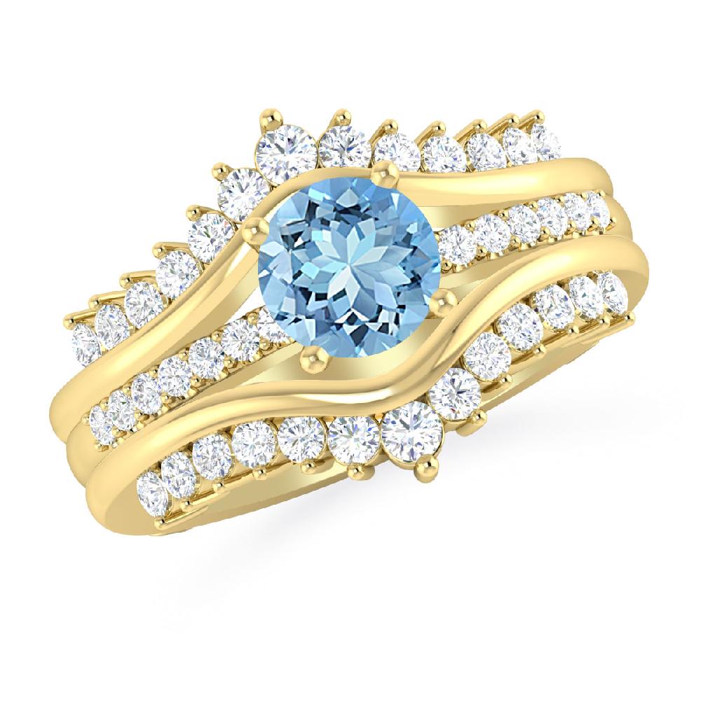 Yellow Gold - Aquamarine