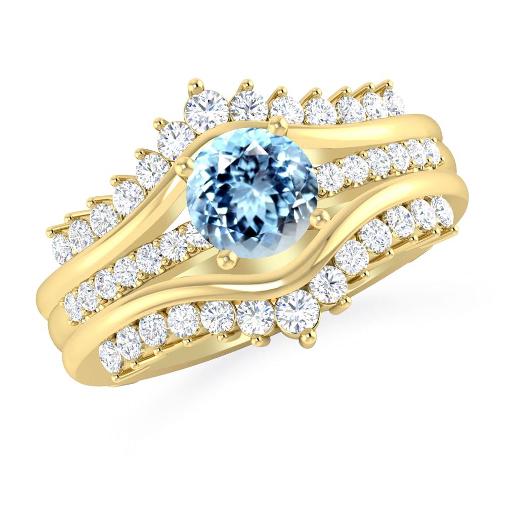 Yellow Gold - Aquamarine