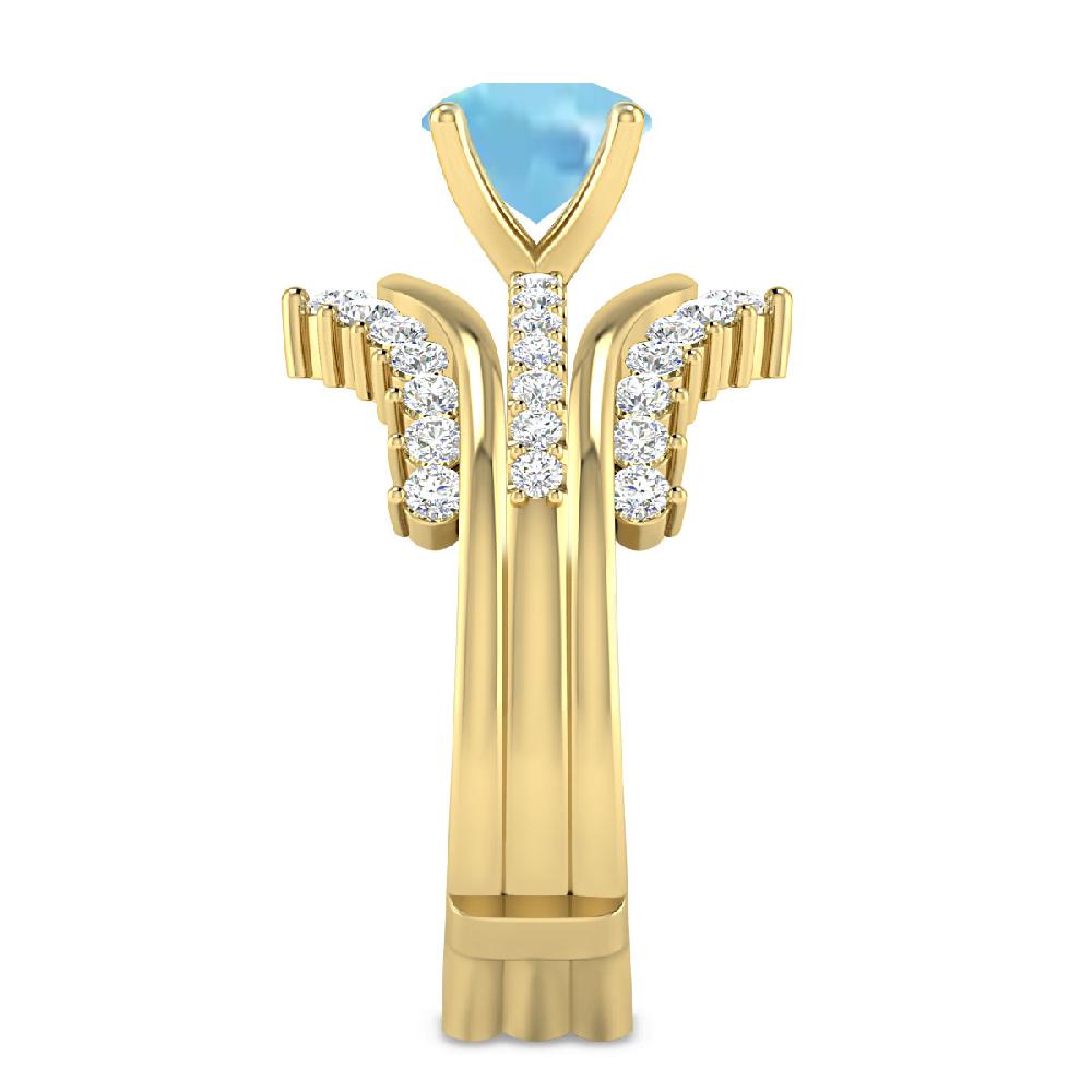 Yellow Gold - Aquamarine