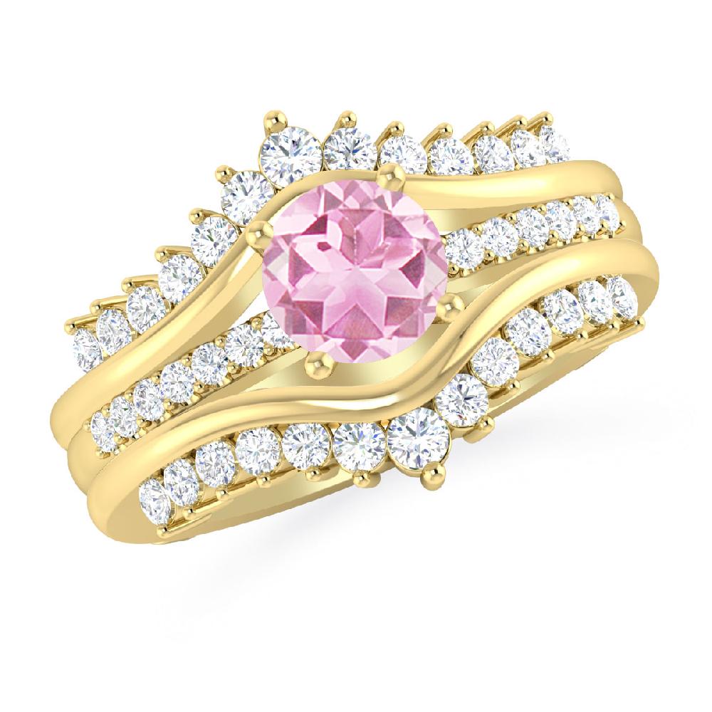 Yellow Gold - Pink Tourmaline