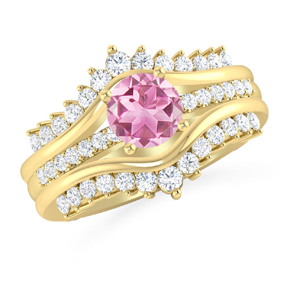 Yellow Gold - Pink Tourmaline