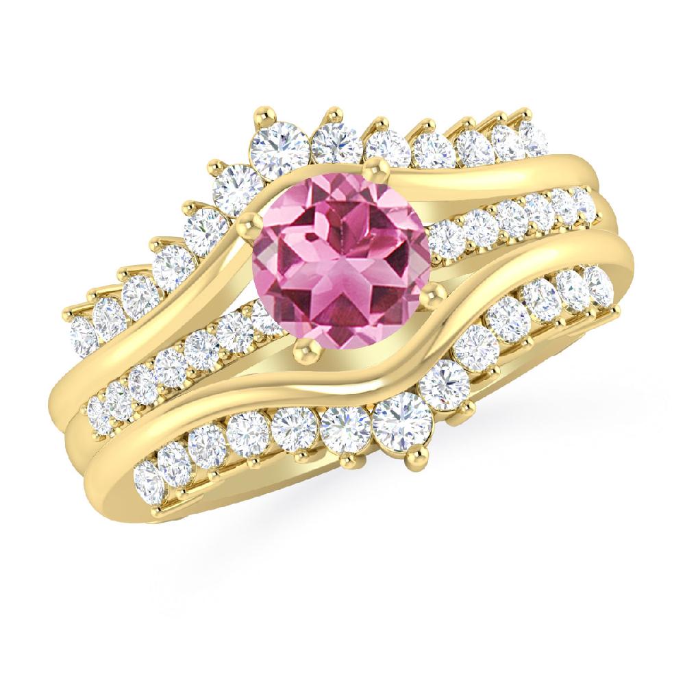 Yellow Gold - Pink Tourmaline