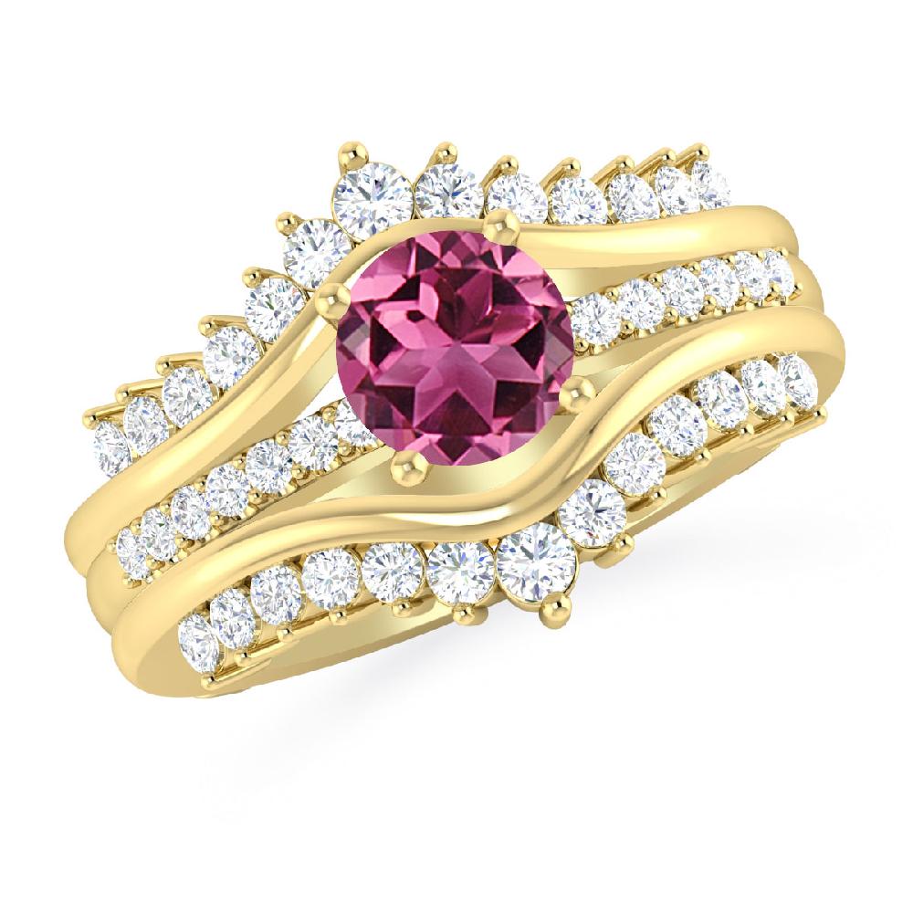 Yellow Gold - Pink Tourmaline