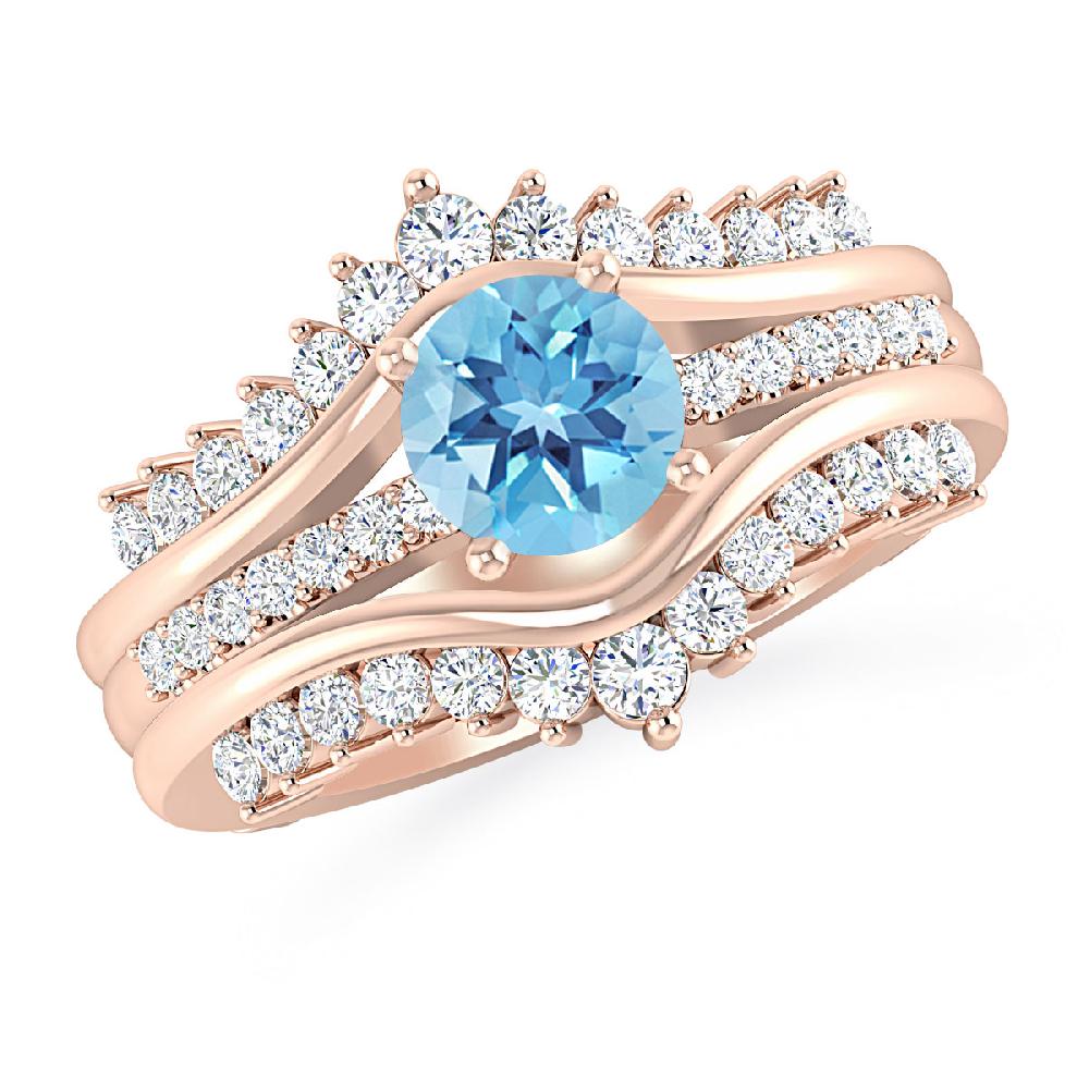 Rose Gold - Blue Topaz