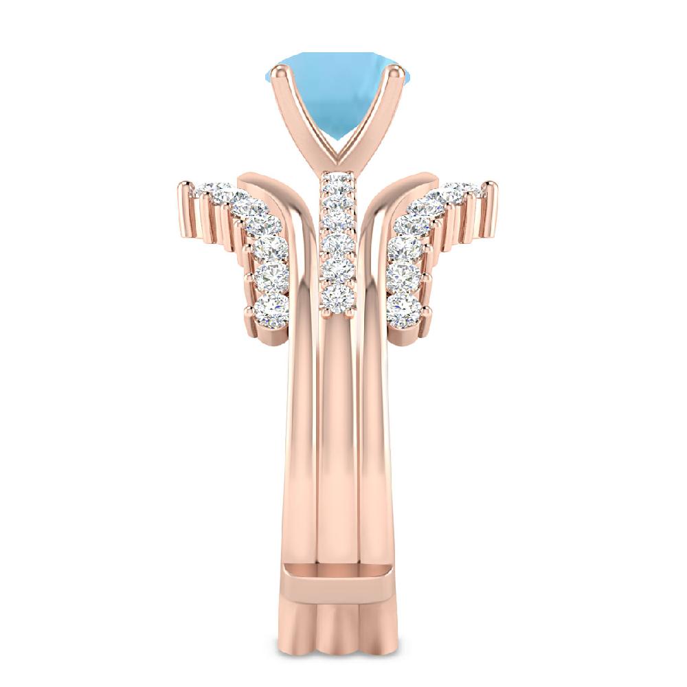 Rose Gold - Blue Topaz