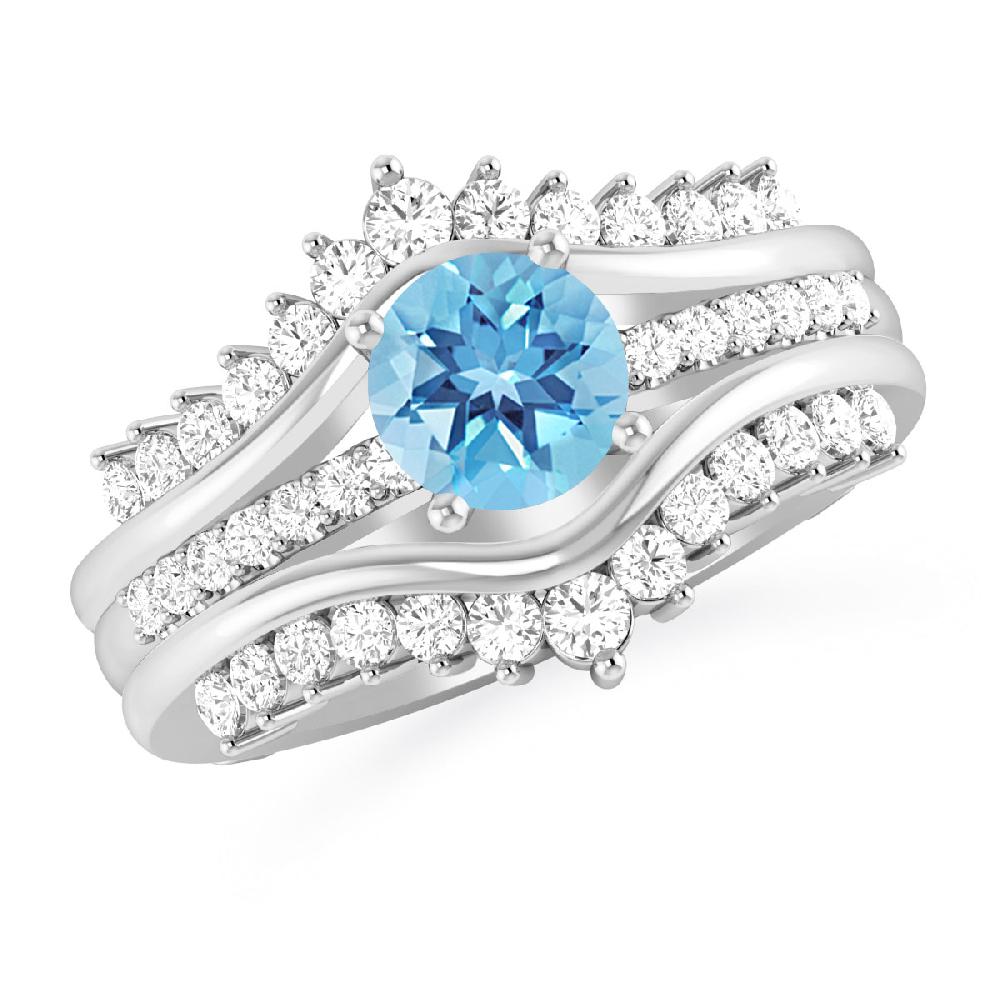 White Gold - Blue Topaz