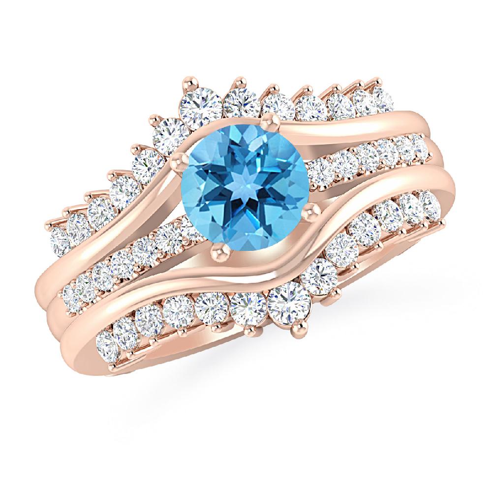 Rose Gold - Blue Topaz