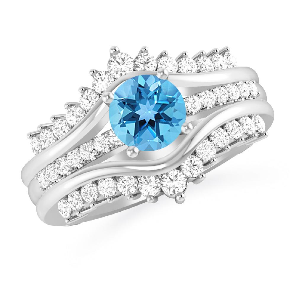 White Gold - Blue Topaz