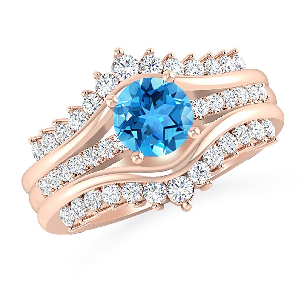 Rose Gold - Blue Topaz