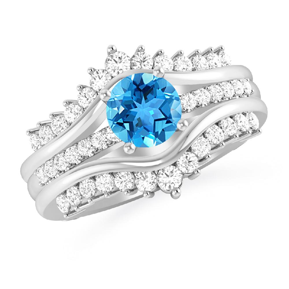 White Gold - Blue Topaz