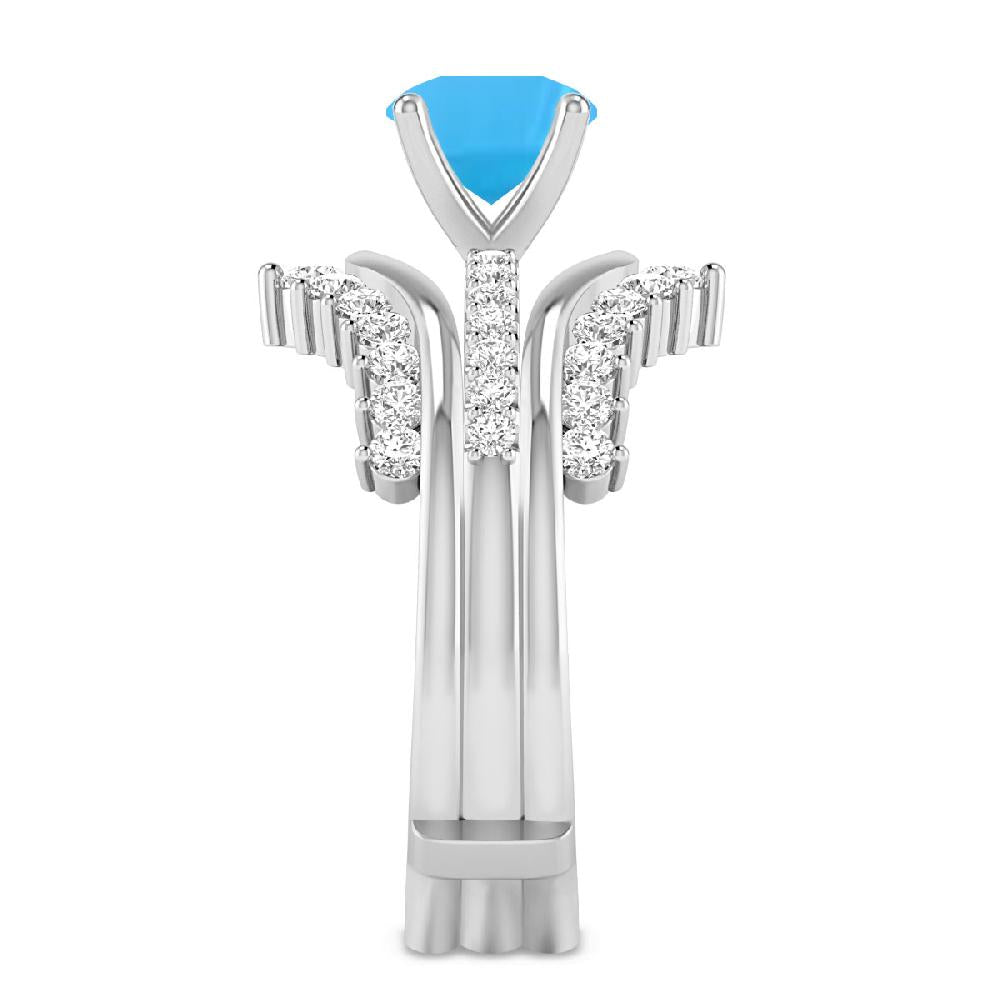 White Gold - Blue Topaz