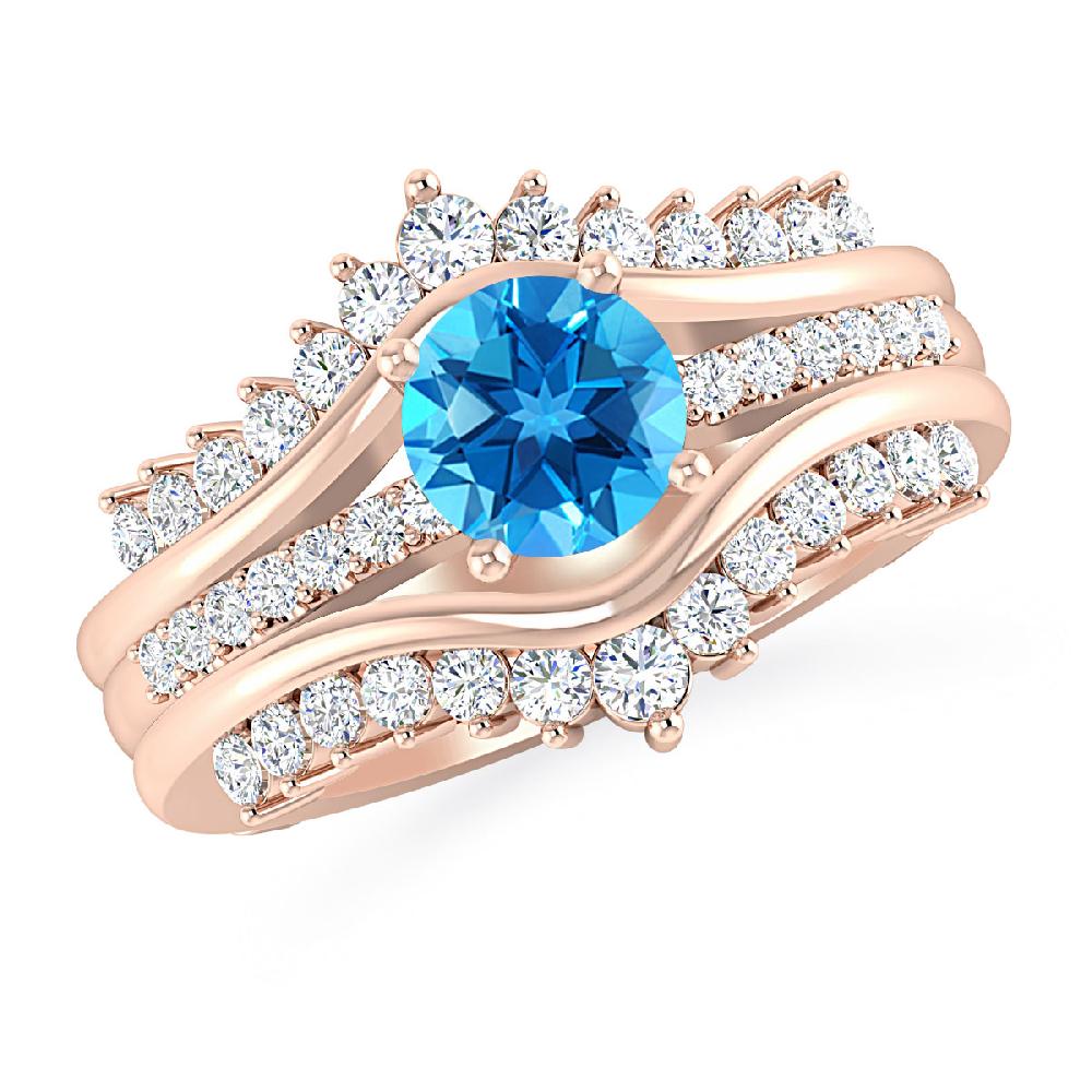 Rose Gold - Blue Topaz