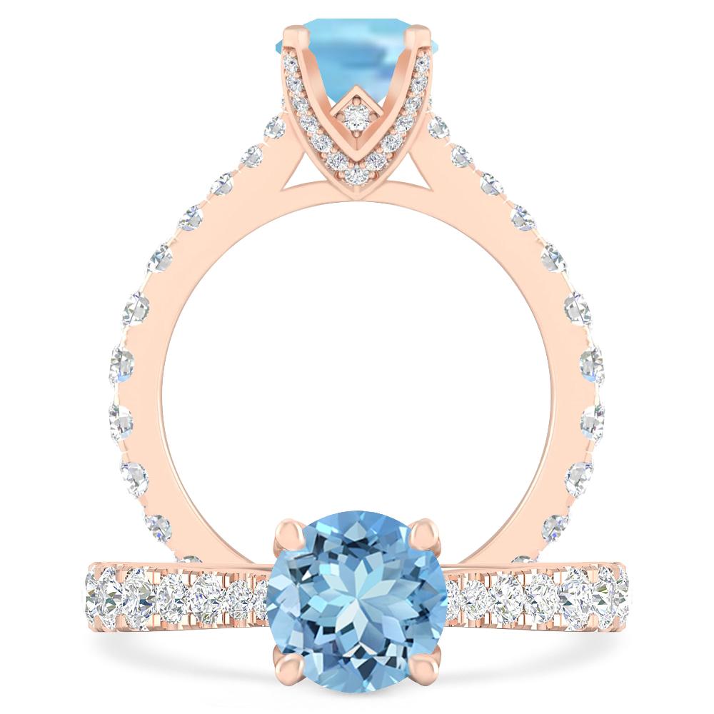 Rose Gold - Aquamarine