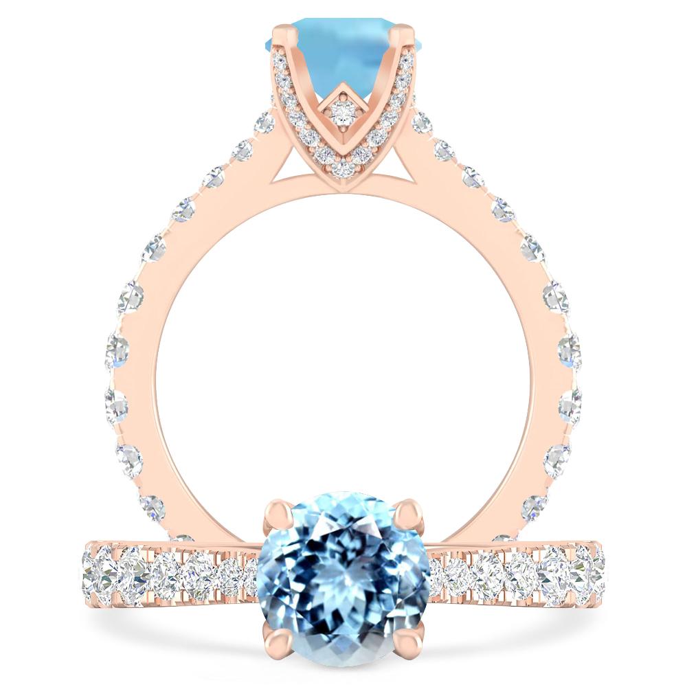 Rose Gold - Aquamarine