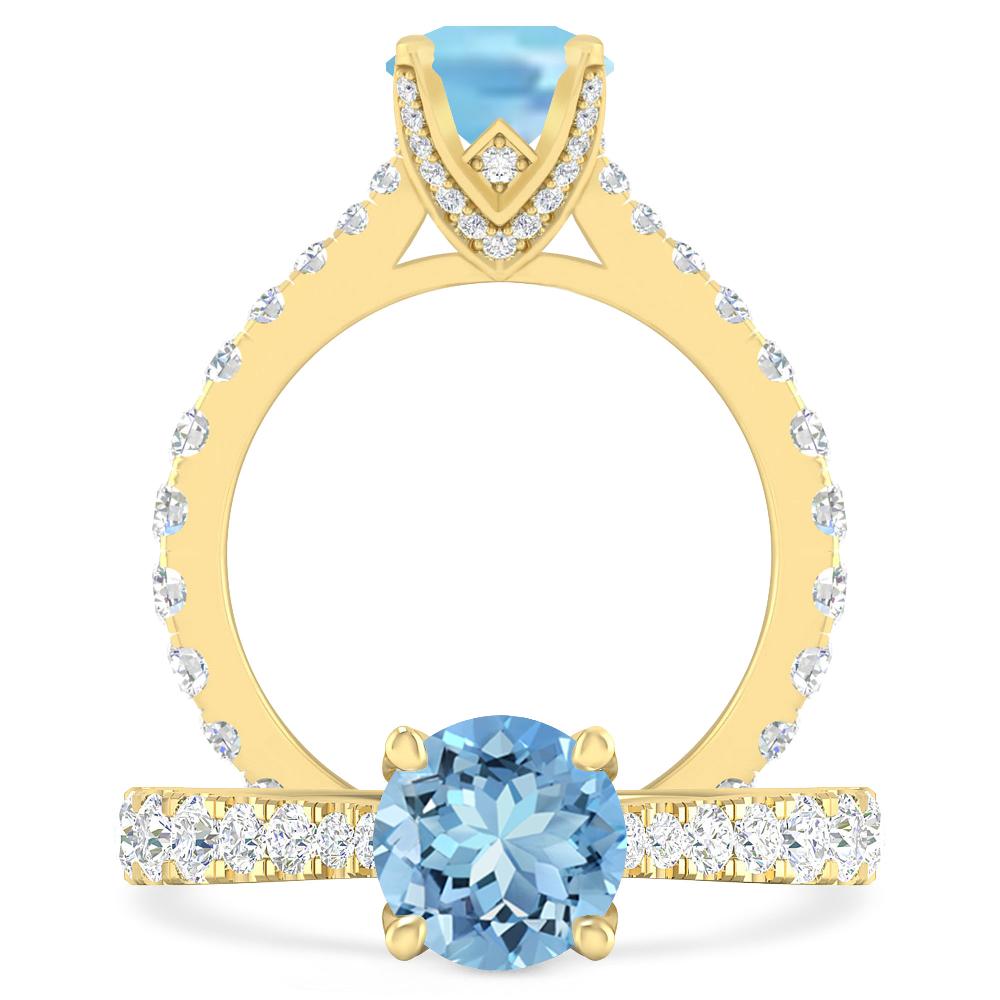 Yellow Gold - Aquamarine