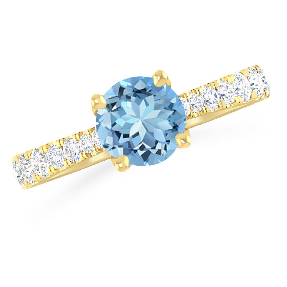 Yellow Gold - Aquamarine