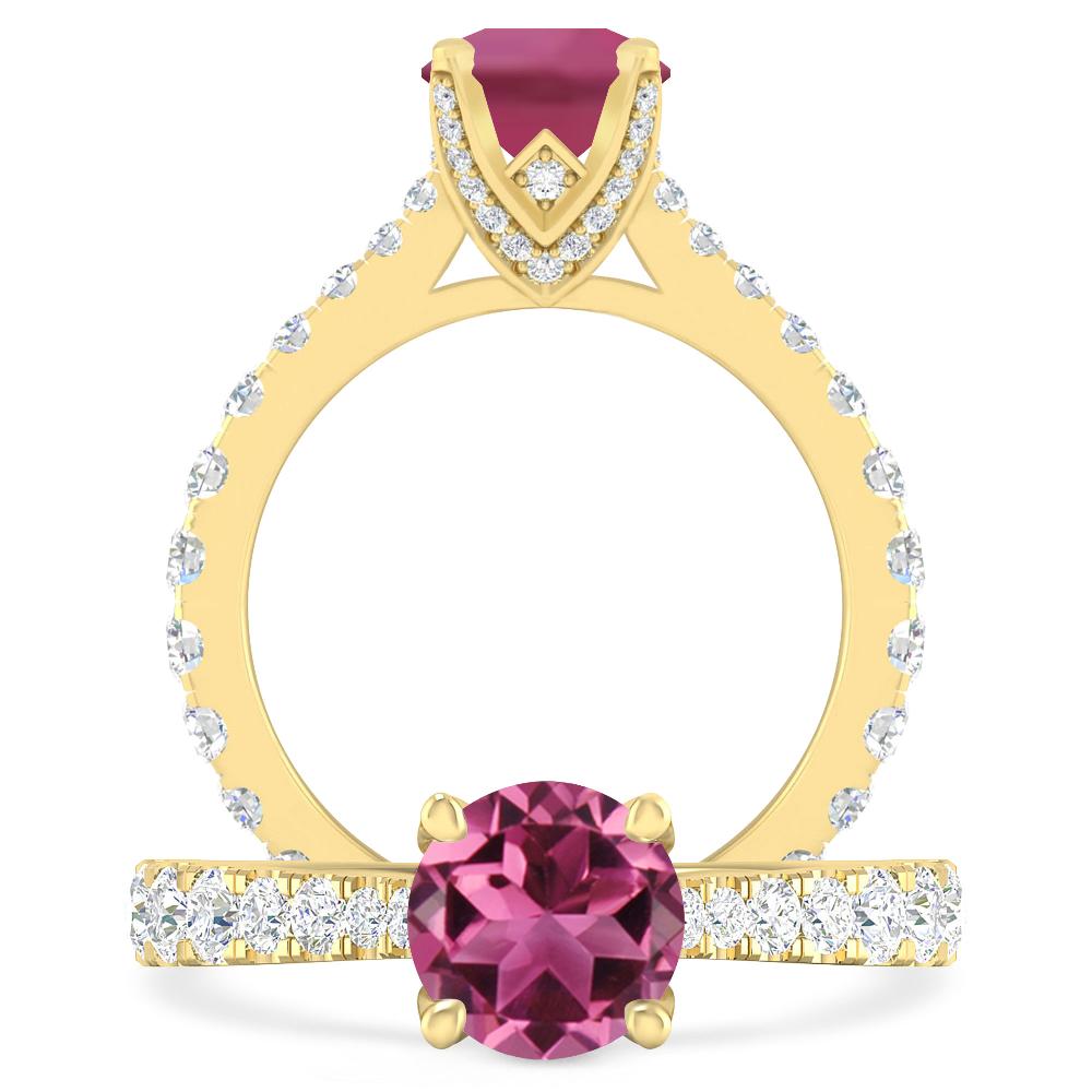 Yellow Gold - Pink Tourmaline