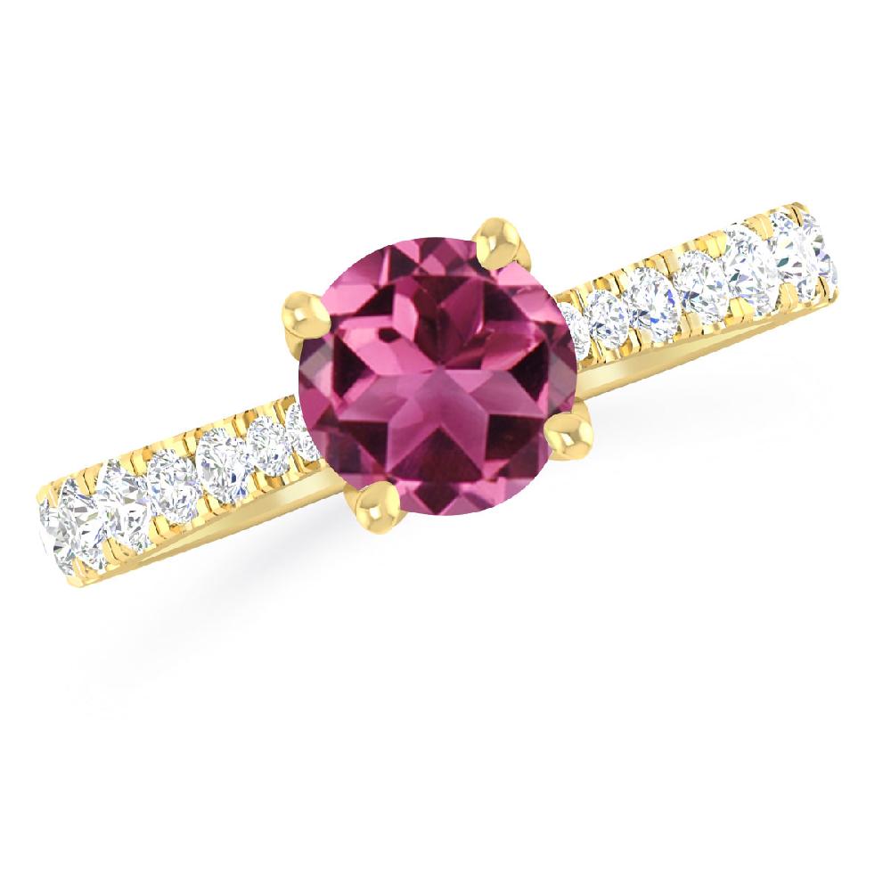 Yellow Gold - Pink Tourmaline