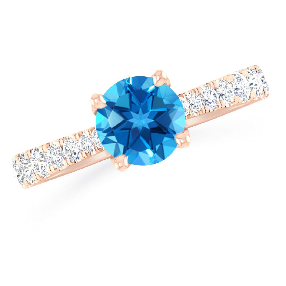 Rose Gold - Blue Topaz