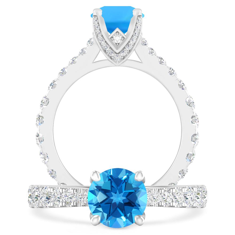 White Gold - Blue Topaz