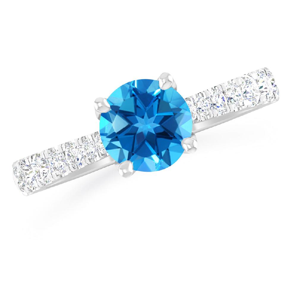 White Gold - Blue Topaz