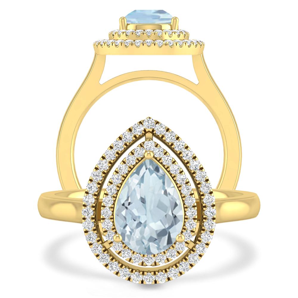 Yellow Gold - Aquamarine