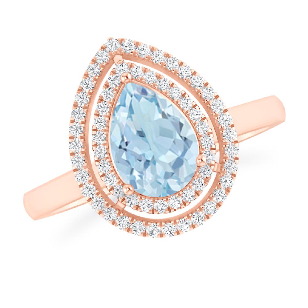 Rose Gold - Aquamarine