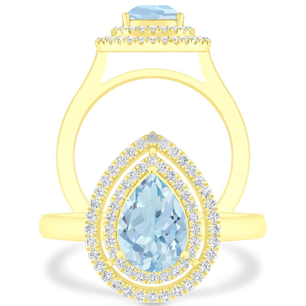 Yellow Gold - Aquamarine