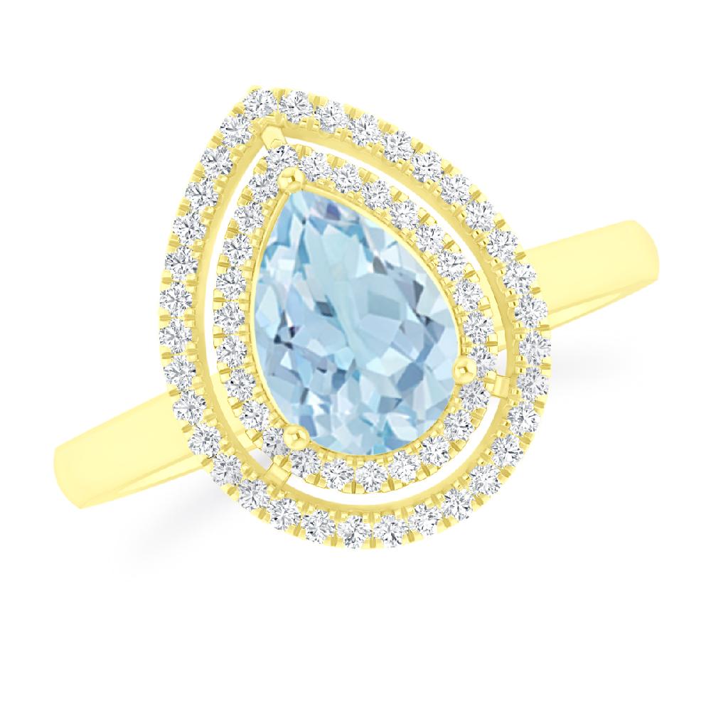 Yellow Gold - Aquamarine