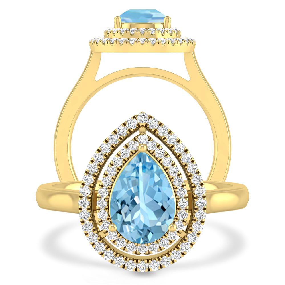 Yellow Gold - Aquamarine